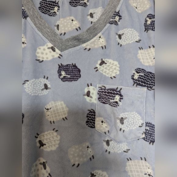 💙 🩶 Cuddl Duds Pajamas Sheep Print Super Soft Sleepover Pajama Party - Picture 2 of 11